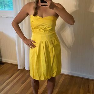 Yellow Summer Strapless Dress Calvin Klein